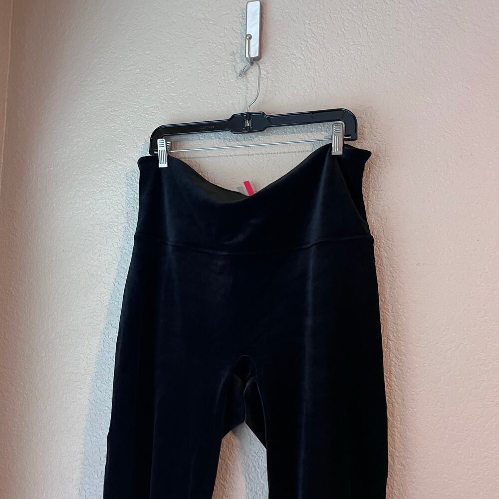 Spanx Velour Velvet Leggings Size 3X High Waist Full Length Plus Black - Picture 2 of 6